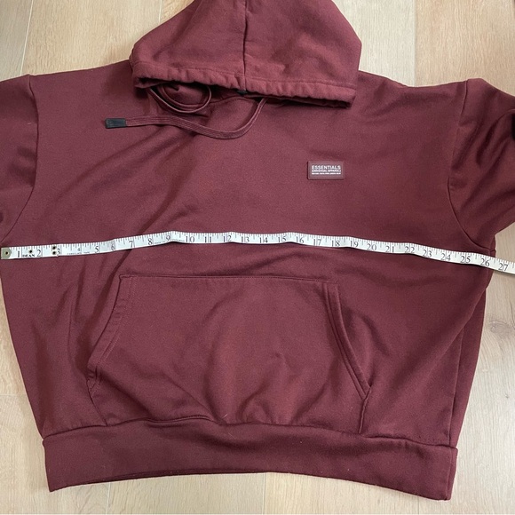 ESSENTIALS Burgundy Hoodie - Picture 6 of 7